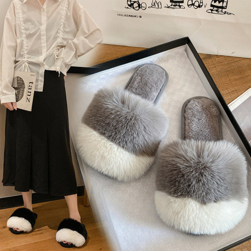 11 dormitory korean cute plush slippers female autumn and winter nordic girls home indoor soft bottom cotton slippers
