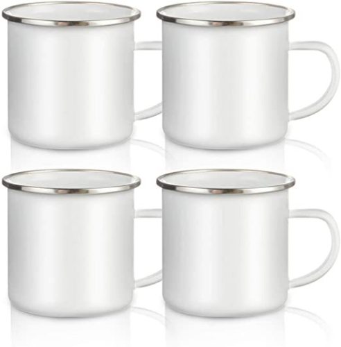 blank thermal transfer coating enamel cup stainless steel edging enamel cup blank sublimation foreign trade export mug