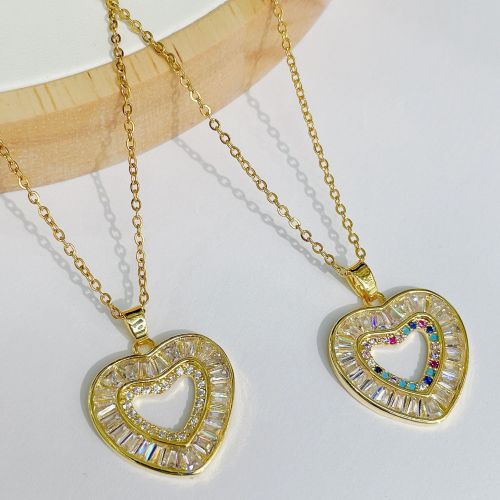 color love zircon necklace pendant sweet girl fashion all-matching accessories new trend internet celebrity clavicle chain