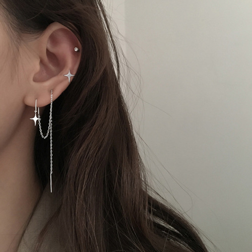 Asymmetric Earrings Women‘s Elegant Long Ins Korean Elegant French Style XINGX Semicircle Ear Ring Ear String Ear Studs Women‘s Fashion