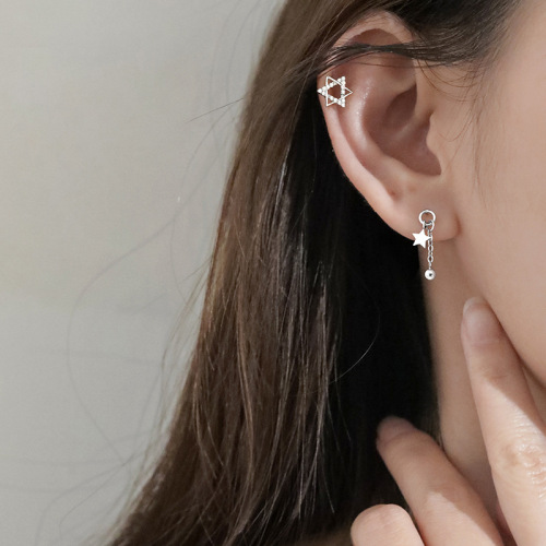 earrings for sleeping removal-free women‘s cute japanese style fresh mori style mini round beads small star earrings earrings