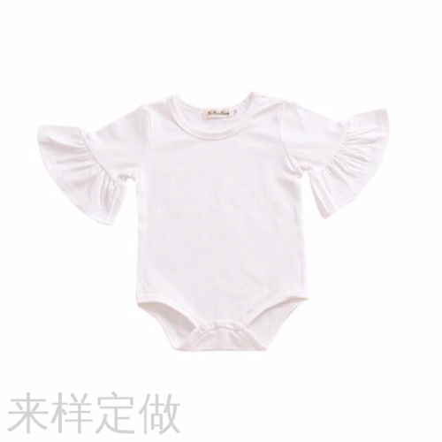 popular cross-border children‘s clothing baby bell sleeve baby romper european and american children‘s multi-color triangle romper
