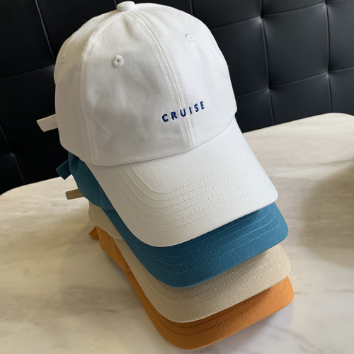 Cotton Soft Top Embroidered Small Letter Baseball Cap Student Spring and Summer Sun-Proof Peaked Cap Hat Female men‘s Summer Cap 
