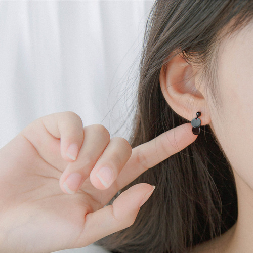 simple all-match mini round stud earrings elegant hipster geometric round earrings japanese korean personalized ear jewelry female