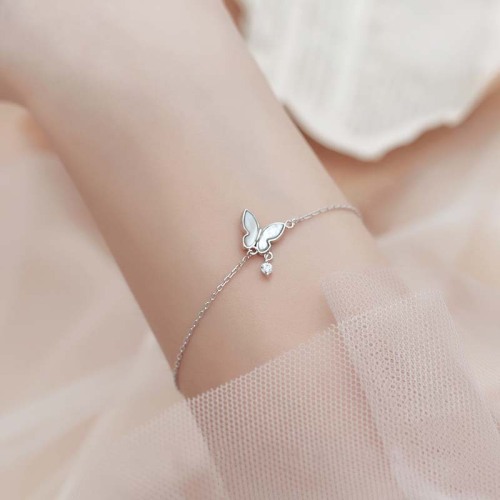 Shell Butterfly Bracelet Female Fashion All-Match Simple Personality Student Korean Birthday Gift Hipster Rhinestone Bracelet for the Besties