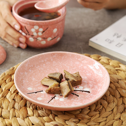 6-inch japanese round dish creative plum blossom hand-painted underglaze ceramic tableware dessert dish bone dish small dish plate