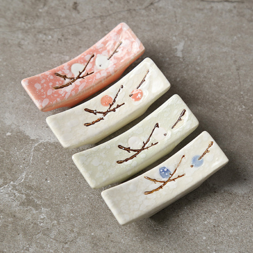 Creative Japanese Plum Hand-Painted Underglaze Ceramic Pen Holder Household Tableware Hotel Table Holder