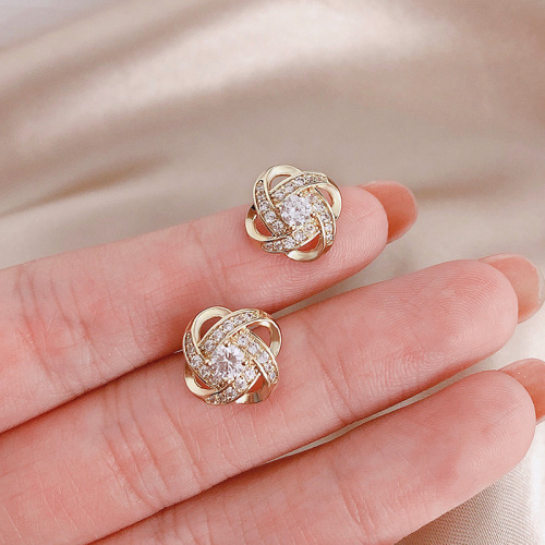 niche design 925 silver needle chanel style elegant stud earrings female high-grade accessories elegant earrings