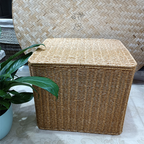 set of two imitation rattan woven storage basket hollow reinforced plastic woven household bathroom bathroom laundry basket storage bucket