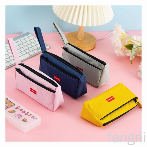 Factory Direct Domestic and Foreign Trade New Portable Double-Layer Fabric Stationery Storage Bag Pencil Case 