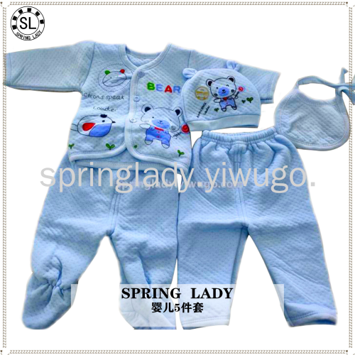 Spring Lady Clothes for Babies Baby Clothes Newborn 5-Piece Baby Clothes Baby Suit Children‘s Clothing