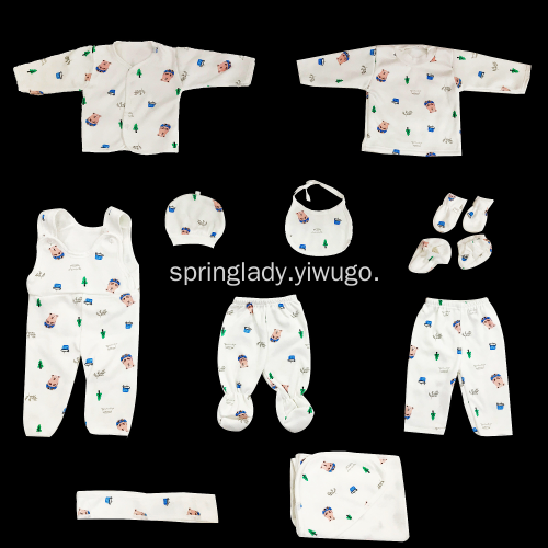spring lady baby clothes 11-piece set newborn milk silk 0-march infant clothes autumn and winter underwear