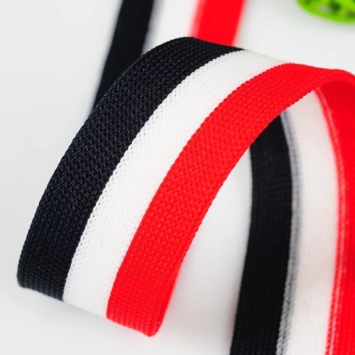 Factory in Stock Trim Three Colors and Colors Knitting Belt Polyester Knitted Ribbon Elastic Ribbon Ribbon Edged Ribbon