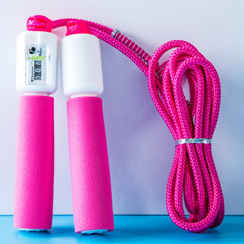 6137 count sports cotton skipping rope student senior high school entrance examination skipping rope high sponge handle anti-wear spring protective sleeve