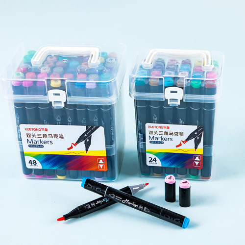 279 double-headed triangle marker alcoholic marker set 60 colors student painting learning art painting materials