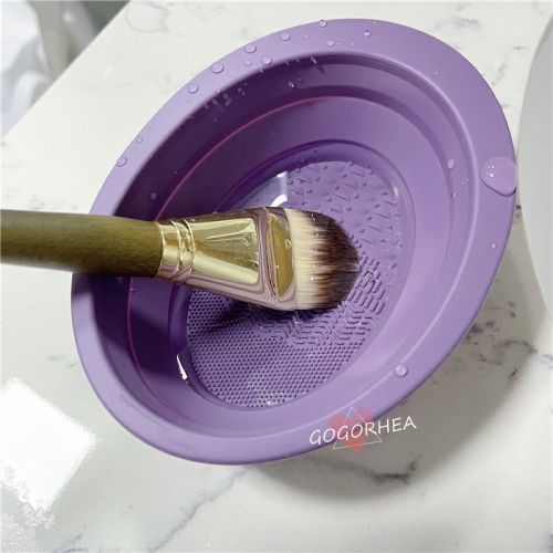 beauty brush bowl silicone folding bowl makeup brush cleaning pad silicone folding brush bowl washing brush pad
