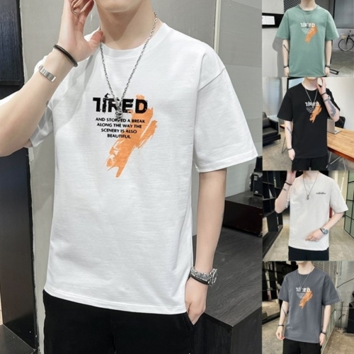 foreign trade stall wholesale 2022 summer new korean style large size men‘s clothing short sleeve t-shirt men‘s loose men‘s tops