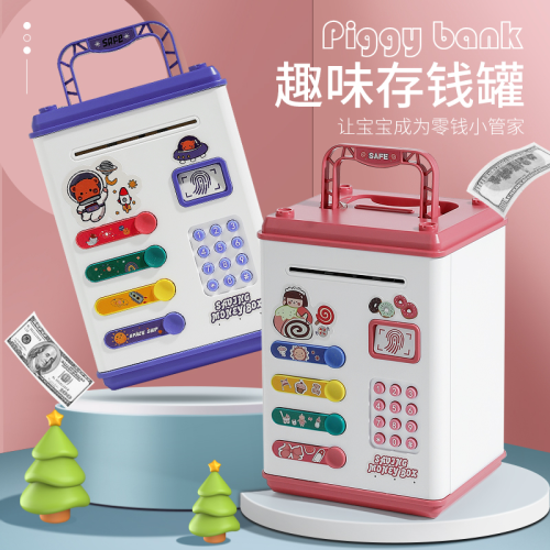 22 new educational fingerprint password piggy bank for children cartoon piggy bank password saving box student gift