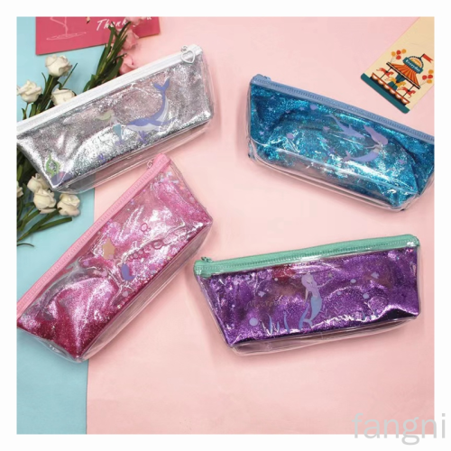 Factory Direct Domestic and Foreign Trade New Cartoon Mermaid into Quicksand Pencil Case Stationery Storage Bag Pencil Case