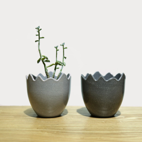 new hemp stone series hot desktop potted eggshell simple creative hemp stone flower pot green plant succulent imitation porcelain basin