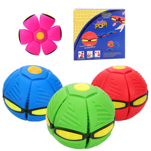Magic Flying Saucer Ball 3 Lights Children‘s Decompression Vent Ball Stepping Bouncing Luminous Deformation Ball Interactive Children‘s Toys