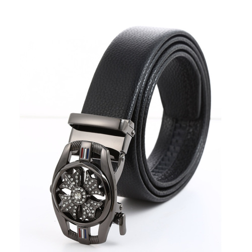 belt men‘s fashion casual business korean style pant belt automatic buckle rotating youth net red belt