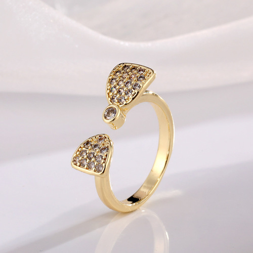 Light Luxury and Simplicity Bow Diamond-Studded Ring European and American Style Full Inlaid Metal Ring Internet Celebrity Popular Ornament