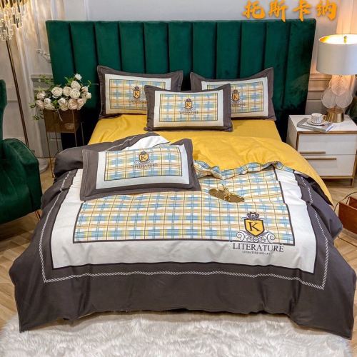 High-End Affordable Luxury Style Colorful Bed Four-Piece Quilt Cover Bed Sheet Chemical Fiber Brushed European Factory Wholesale