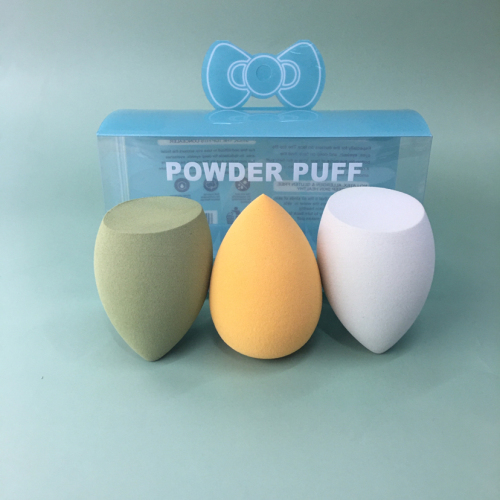 new butterfly pvc box beauty egg 3 pack makeup egg set storage box water drop oblique cut powder puff one-piece delivery