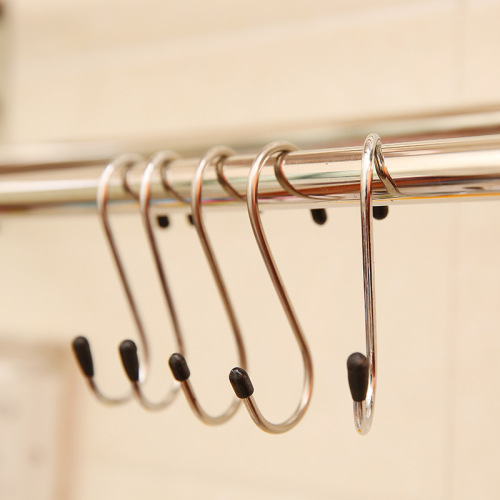 kitchen supermarket metal stainless steel s-shaped hook bathroom multi-purpose s hook multi-functional s hook 4 pack
