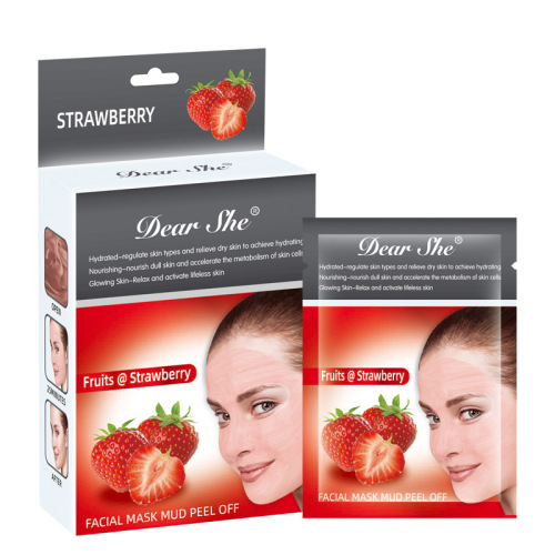 ear She Fruit Strawberry Facial Mask Pore Acne Cleanser Facial Mask Shrink Pores Firming Bamboo Charcoal Blackhead Removal Film 