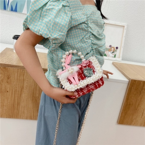 2022 new children‘s bags pearl portable cartoon shoulder bag western style cute all-match mini crossbody coin purse