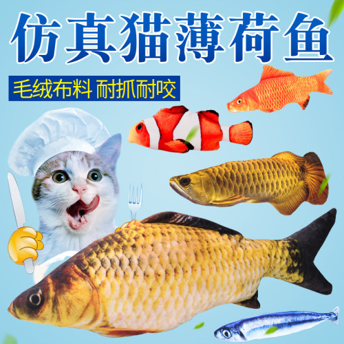 Creative Simulation Catfish Carp Salted Fish Catnip Fish Doll Pillow Plush Toy Anime Peripheral Cat Toy