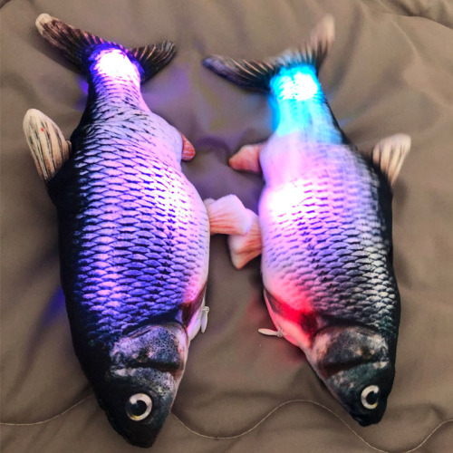 New Luminous Electric Fish Cat Electric Fish with Mint Jumping Fish Simulation Electric Fish Wholesale Amazon Hot Sale