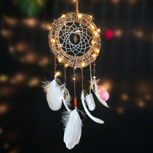 creative dream catcher wind chimes vintage rattan wall decoration feather pendant graduation gifts creative handmade decorative ornaments