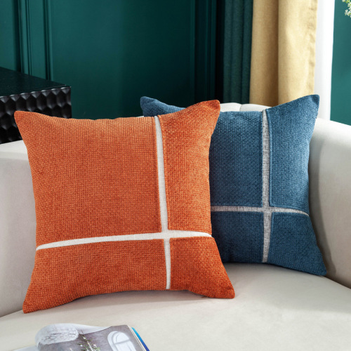 light luxury sofa pillow cushion corduroy stitching office waist support bedside pillow bay window pillowcase