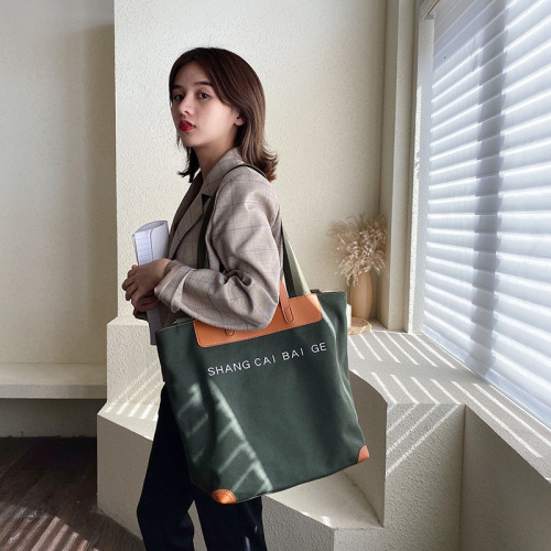 Canvas Bag Women‘s Messenger Bag Large Capacity Women‘s Bag Autumn and Winter Mori early Spring Bag Fashionable Shoulder Tote Bag