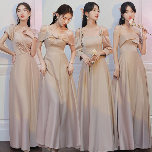 bridesmaid dress 2022 new spring fairy sisters group dress usually can wear large size satin graduation banquet evening gown