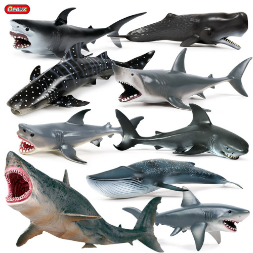 children‘s solid simulation marine life model great white shark shark megalodon shark whale shark tiger shark blue whale toy decoration