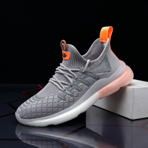 2022 Early Spring New Breathable Mesh Surface Shoes Sports Leisure Flyknit Men‘s Shoes Shock-Absorbing Air Cushion Men‘s Fashion Shoes Running Shoes