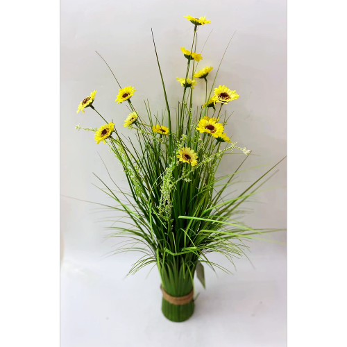 Simulation Bonsai Small Chrysanthemum with Basin Small Chrysanthemum Straw Basin