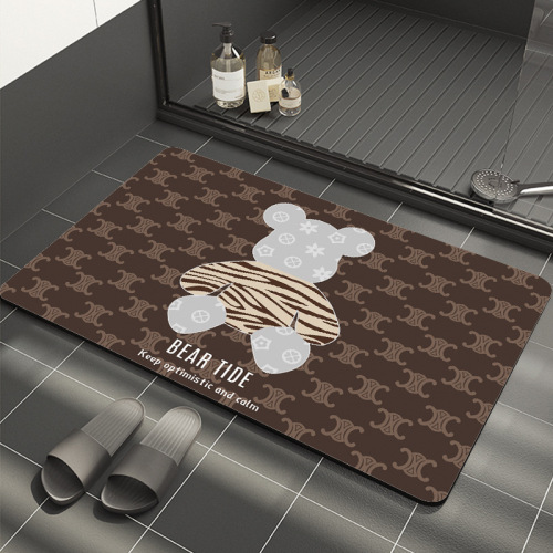 tiger year cartoon home bathroom absorbent floor mat carpet toilet door non-slip thickened floor mat dustproof carpet