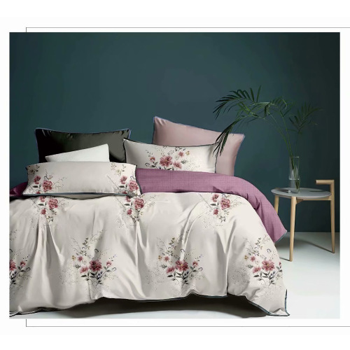four-piece bedding set new simple solid color fitted sheet three-piece set four-piece fitted sheet hotel bedding