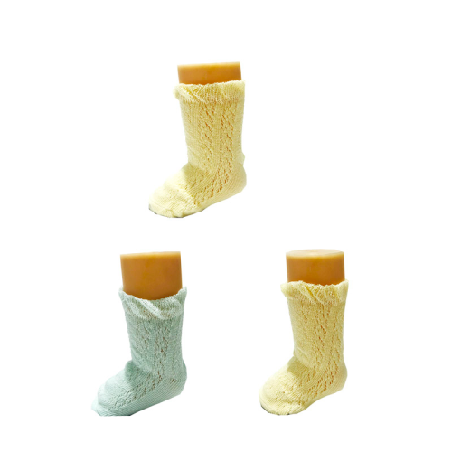（yiwu shopping union buoyancy） three pairs of 1-2 years old combed cotton hollow baby socks