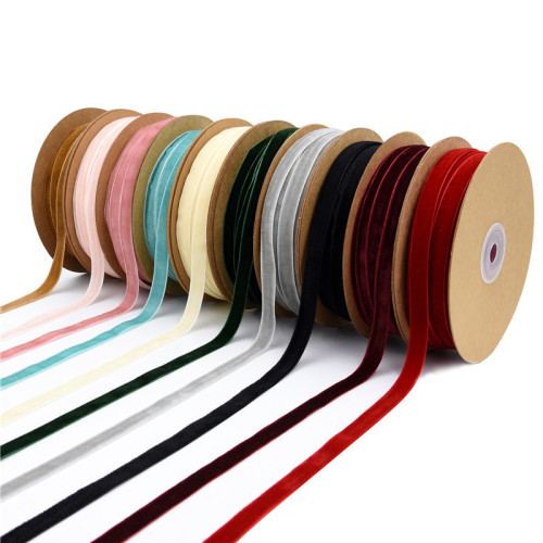 amazon 1cm non-elastic single-sided flocking belt home textile clothes crafts bow material velvet band