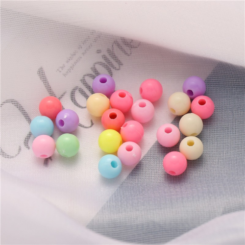 Plastic Candy Color Acrylic round Beads Spring Color Children‘s DIY Bracelet Beads of Necklace Woven Package Material