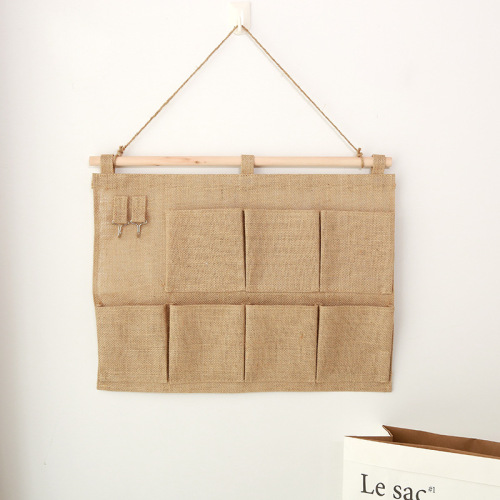 General Anesthesia Large Multi-Layer Zakka Fabric Storage hanging Bag Cotton and Linen Wall Door Rear Wardrobe Hanging Storage Bag Hanging Pocket