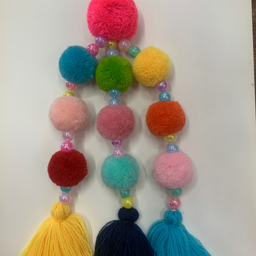 creative diy jewelry accessories colorful hair ball tassel bag pendant keychain ornaments clothing accessories wholesale