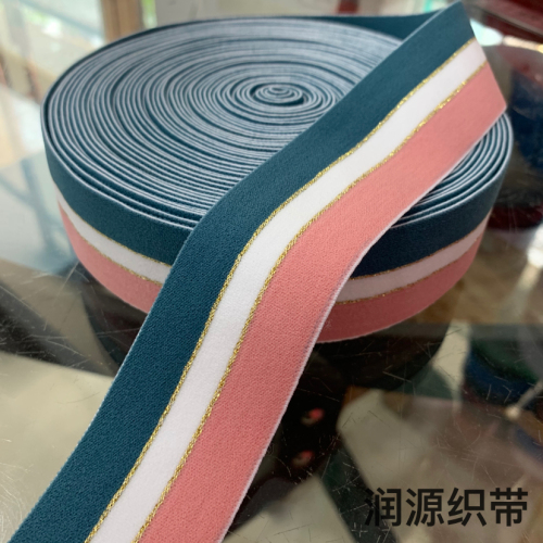 3.5cm baby elastic band comfortable close-fitting color stripe wide flat rubber band clothing accessories pants belt high elasticity