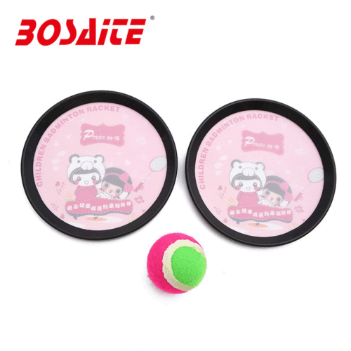 new hook & loop pattern toy parent-child outdoor sports throwing ball creative sticky ball racket set factory direct sales